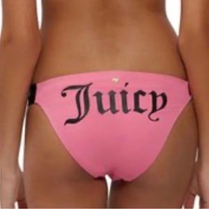 Juicy Couture Pink Bikini Bottom with “JUICY” logo NWT Rare HTF